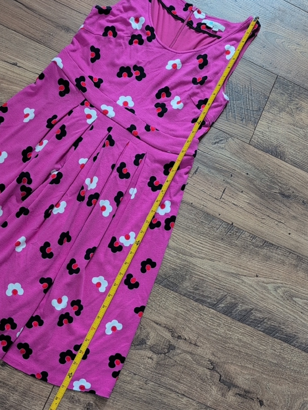 Boden Joanna Ponte Dress, Pink With Daisies, Sleeveless Summer Size 8P - Picture 6 of 11